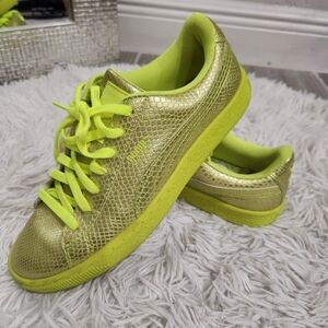 Puma Gold and Neon Green Athletic Shoes Worn 1x